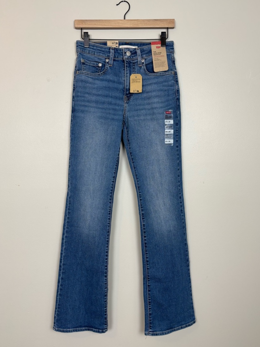 Levis Jeans Womens 27 725 High Rise Boot Cut Mid Rise Denim in Blue